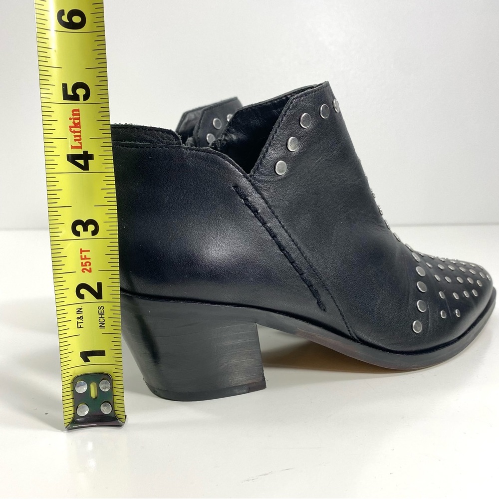 1. State Loka Black Leather Silver Studded Moto Biker Rock Western Ankle Boots 6 - Picture 9 of 12